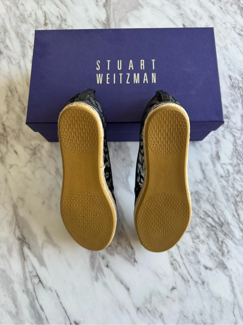 Stuart Weitzman Black Lace Espadrilles